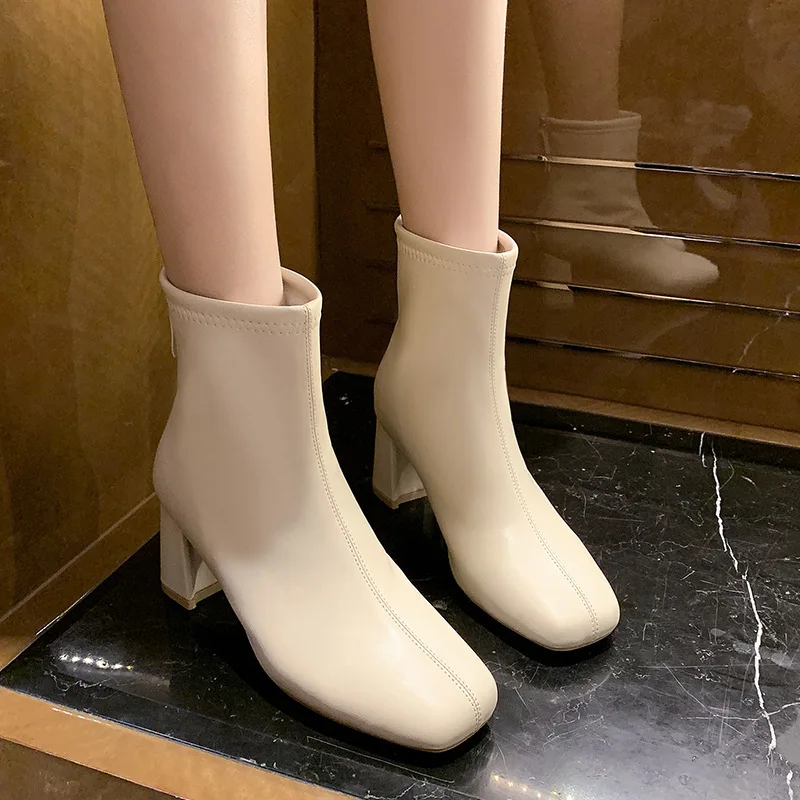 

Женские резиновые ботинки на молнии сзади, дизайнерские зимние ботинки большого размера, модель 2021 R