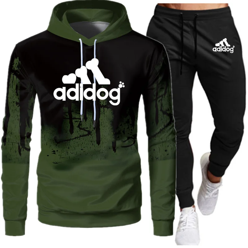 

2 Pieces Sets Tracksuit Men Hooded Sweatshirt+Pants Pullover Hoodie Sportwear Suit Ropa Hombre Casual Men Clothes Size S-3XL