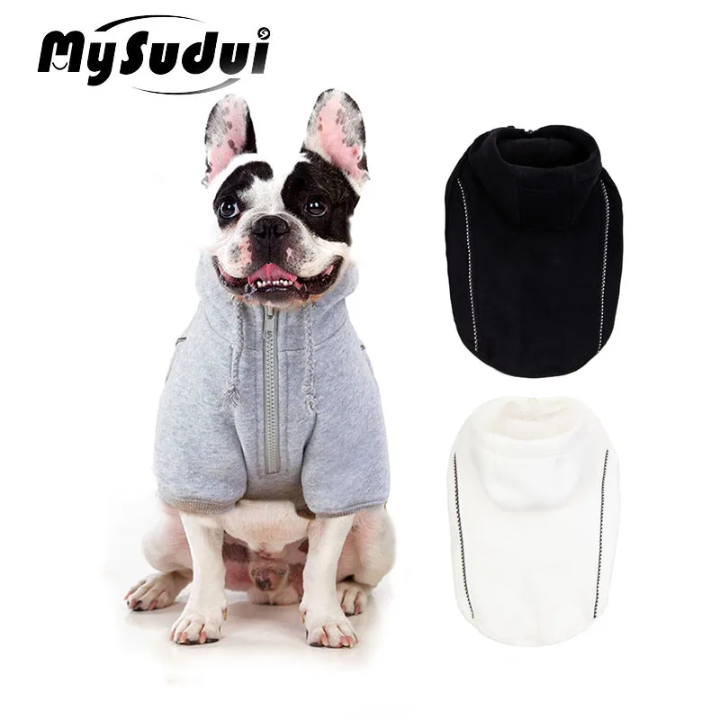 Толстовка с капюшоном для собак зимняя одежда толстовка французским бульдогом