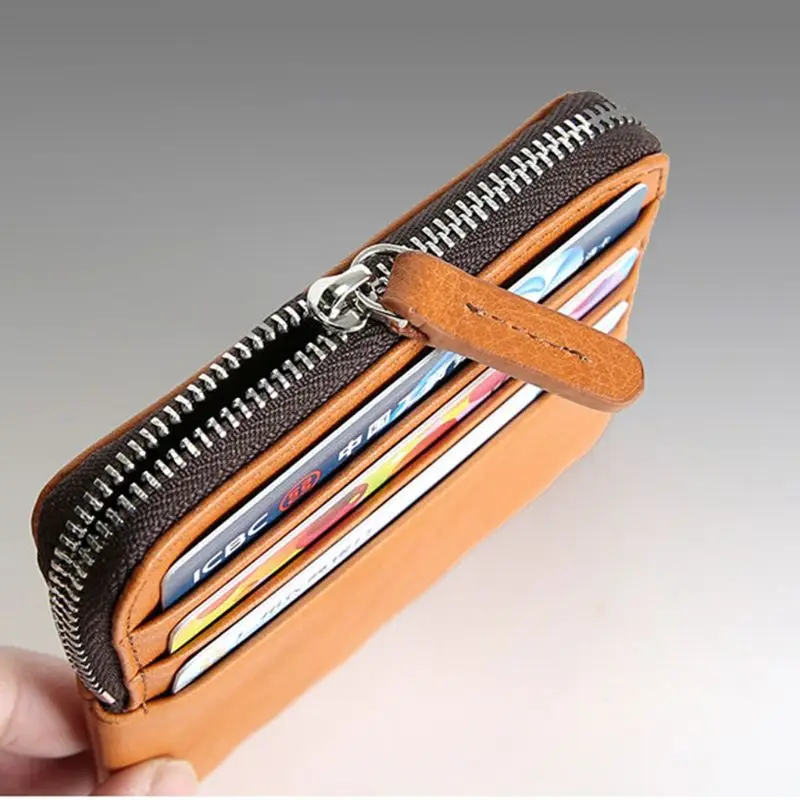 

Vintage Men's Leather Wallet Pocket Mini Purse ID Credit Card Change Bag New 2021