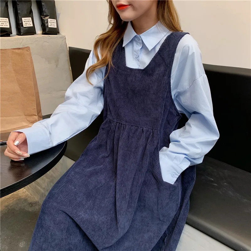 Настоящая Мода корейский стиль осень и зима ретро вельвет свободный тонкий