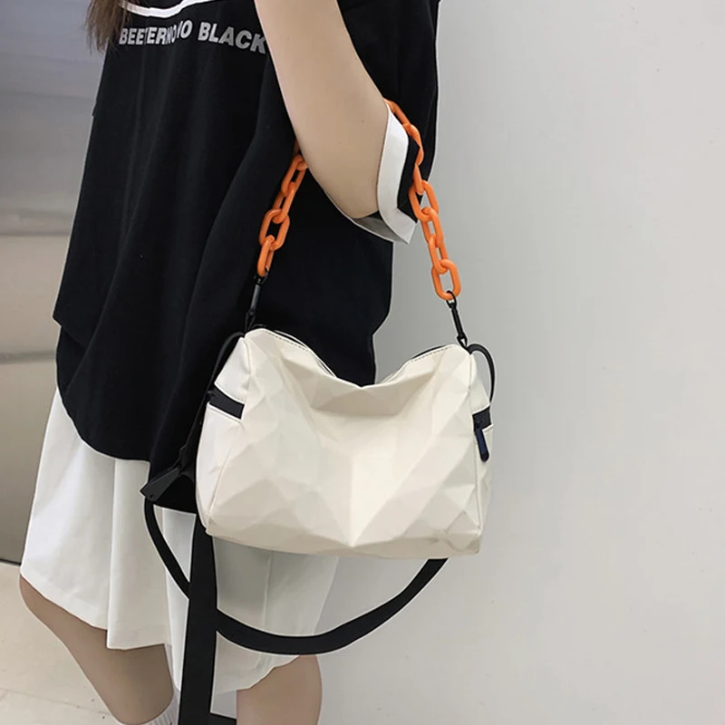 Top Brand Couple Chain Shoulder Bags Female Leather Messenger Bag Men Chest Bag Design Luxury Handbag Waist Bag Satchels Women