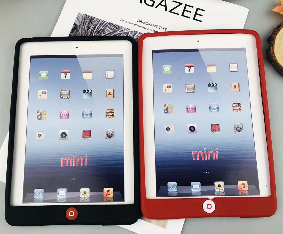 Цветной мягкий силиконовый резиновый ТПУ чехол для iPad мини гелевый Чехол Mini 2 3