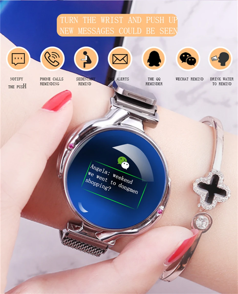 

2020 Finow Z38 Luxury Smarth Watch Women Heart Rate Blood Pressure Fitness Tracker Sports SmartWatch Fashion Bracelet For Gift