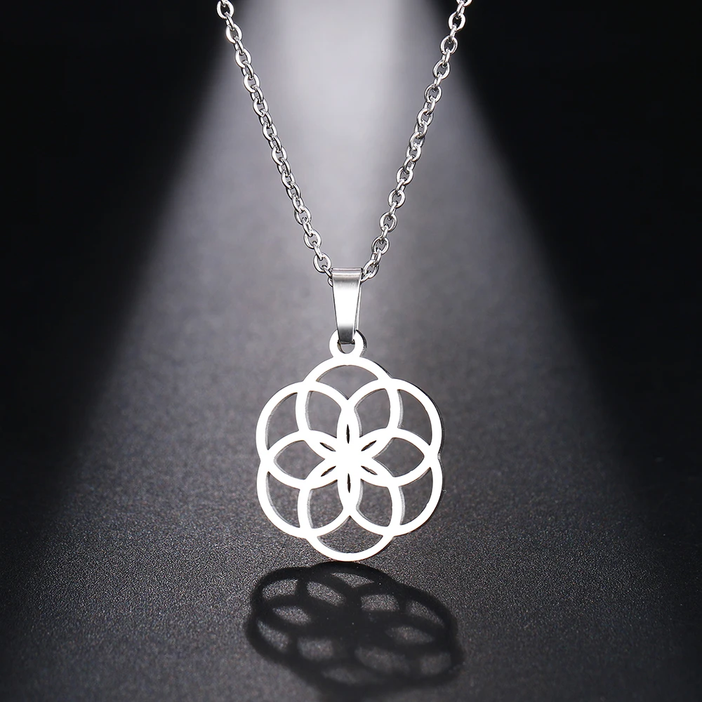 Ожерелье из нержавеющей стали для мужчин и женщин Круглый Круг дизайнерское