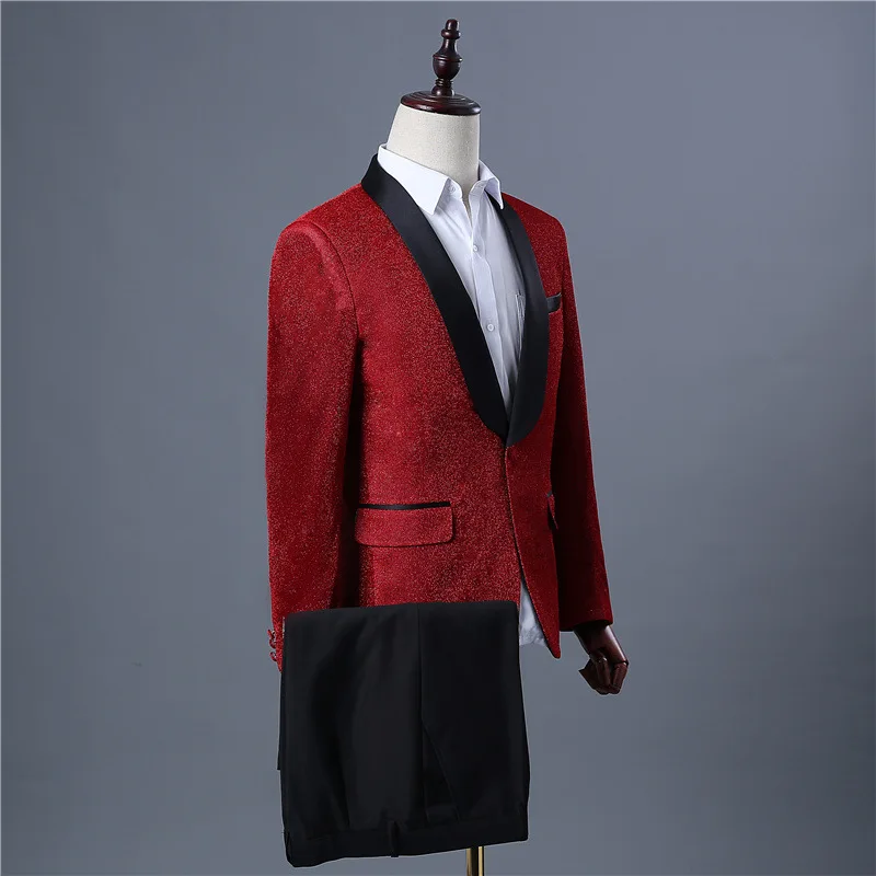 Новый мужской Модный Блестящий фантазийный цвет полосы синий комплект из 2