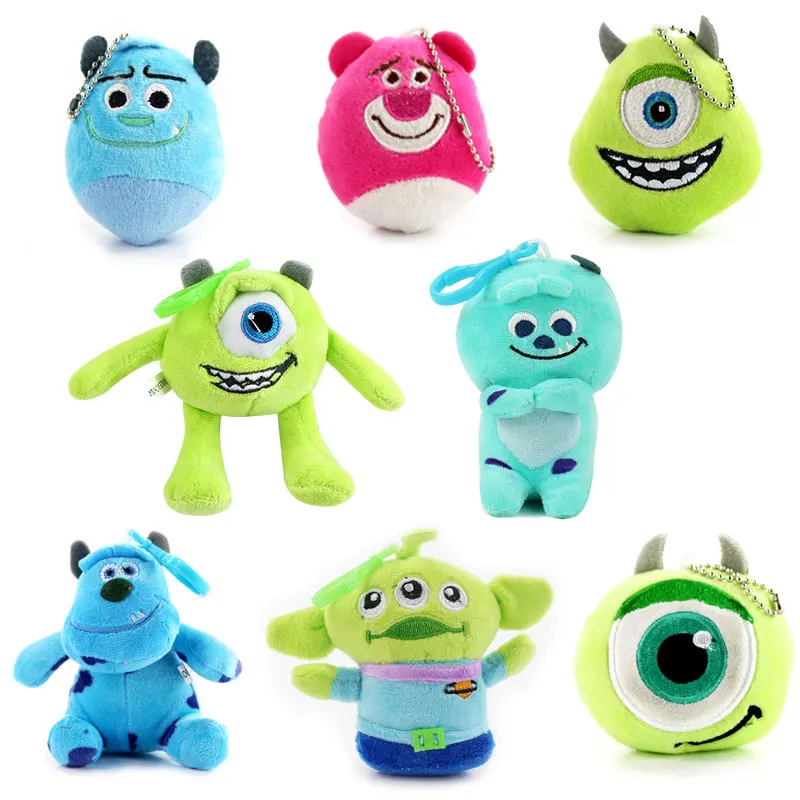 8-12cm Monsters University Mike Wazowski Sulley James P.Sullivan Aliens Mini Key Chains Pendants Plush Toys Soft Stuffed Doll - купить по