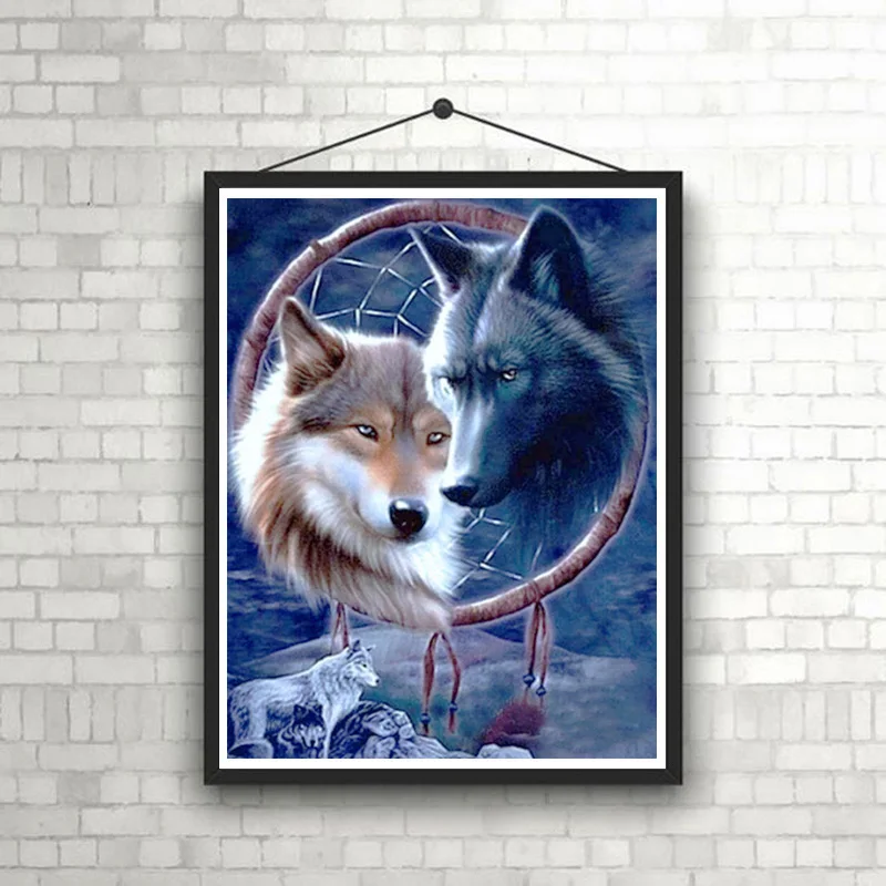 Diamond painting animal wolf art mural 5D DIY gift full square/round Rhinestone mosaic cross stitch kit for home decoration wall | Дом и сад