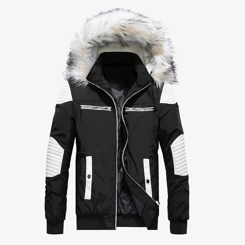 Men Winter Jackets Fur Collar Hooded Coat 2023 Thick Coat Men Parkas Jackets Warm Overcoat Outwear