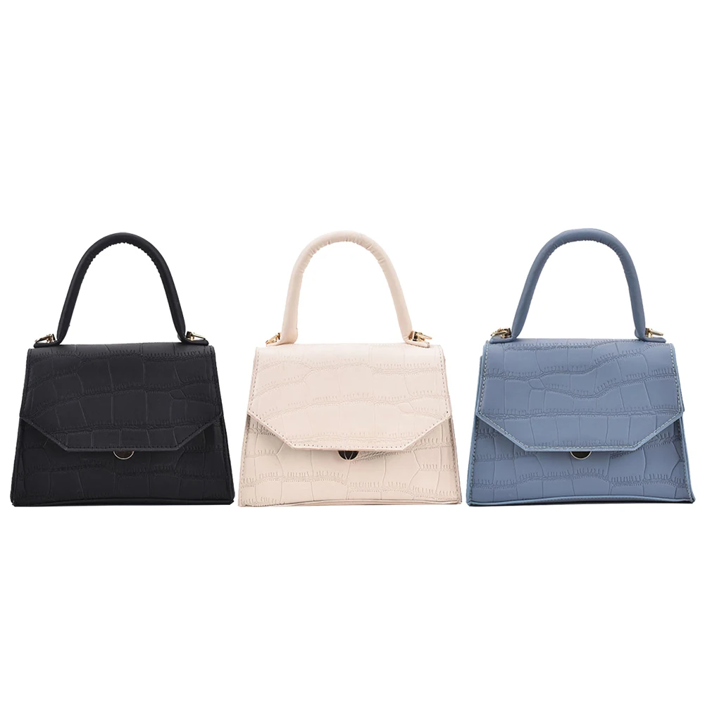 

Модные однотонные сумки через плечо для женщин, мессенджеры из мягкой искусственной кожи с узором под кожу аллигатора, сумки на плечо с цепо...