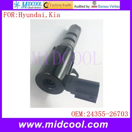 Новый масляный регулирующий клапан VVT с переменным временем соленоида OE NO. 24355-26703