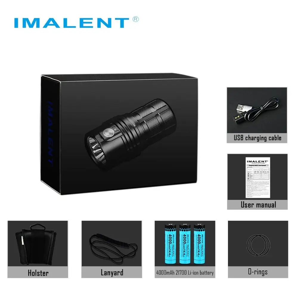 

Original IMALENT MS06 LED Flashlight CREE XHP70 2nd 25000 LM Rechargeable Light with 3*21700 Battery for Searching Caving