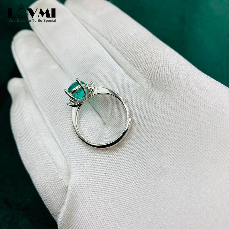 

Fashion Sliver 925 Woman Ring With Oval Sapphire Emerald Pink Gemstone Engagement Ring Adjustable Wedding Party Stone Jewelry