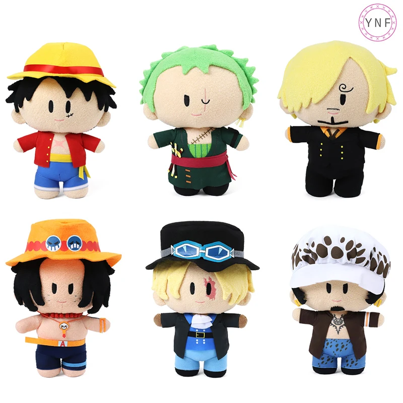 

23CM Japanese Cartoon Plush Doll Anime One Piece Peripheral Doll With Movable Joint Luffy Ace Sanji Zoro Stuffed Toys Gifts