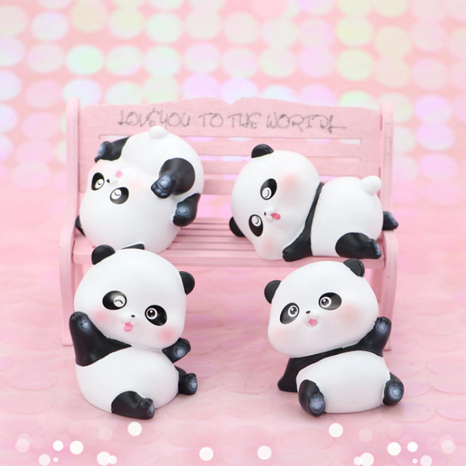 

Resin Panda Ornaments Mini Panda Miniature Doll for Cake/Party/Car Decor Cartoon Mascot Figurines Toy Gift for Festival Party