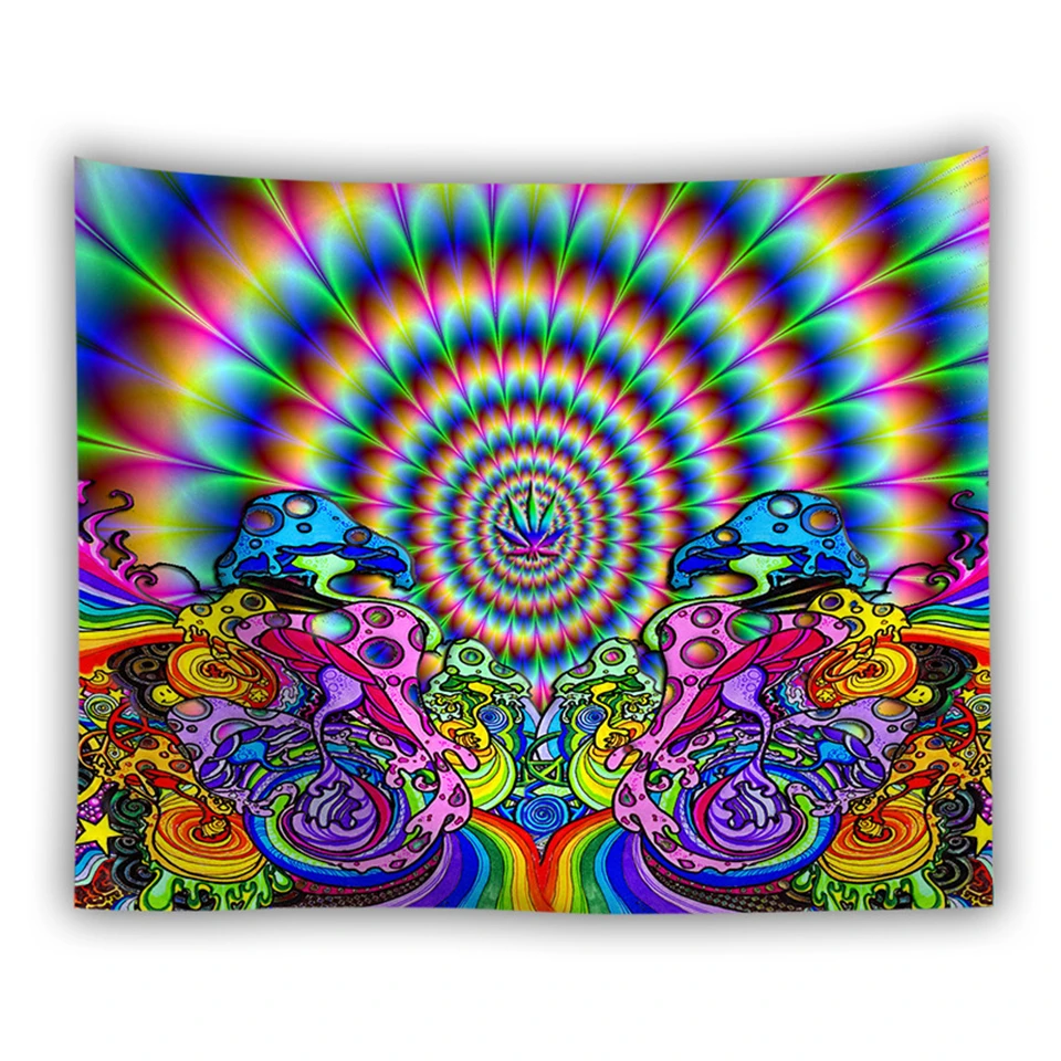 Богемный красочный Мандала настенный гобелен хиппи психоделический ковер грибы