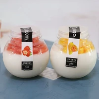 25pcs creative pet plastic yogurt bottle 160ml 210ml small dessert jar wedding birthday party favors jelly pudding ice cream cup