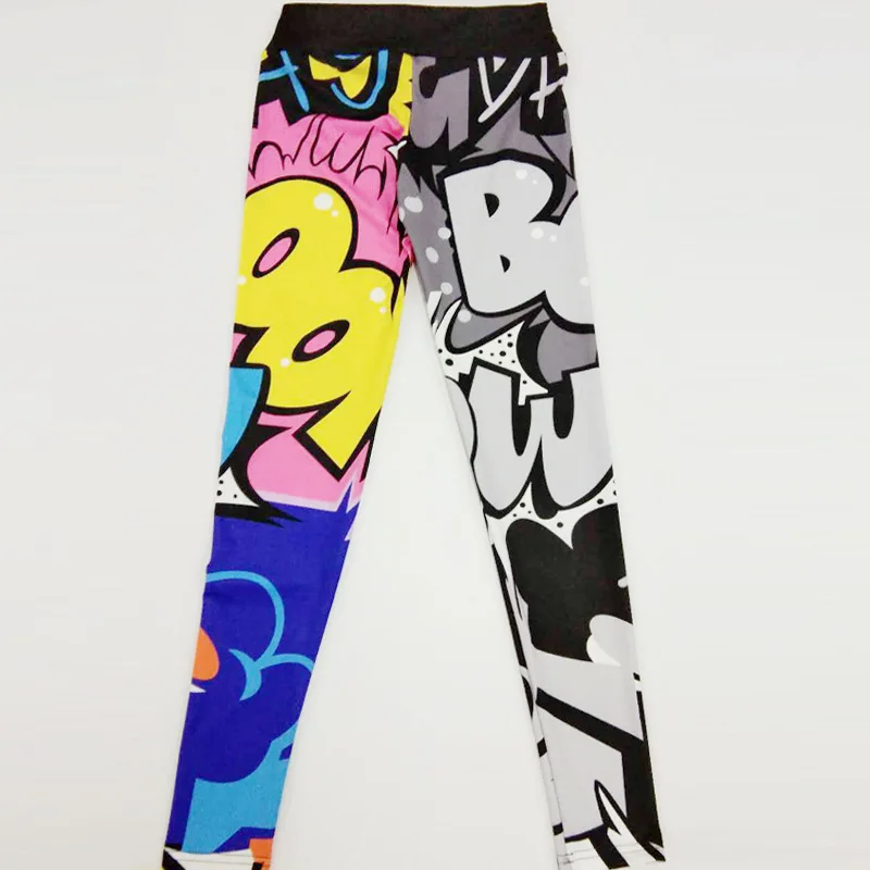Для женщин Йога штаны с принтом героями мультфильмов Фитнес спортивные Леггинсы