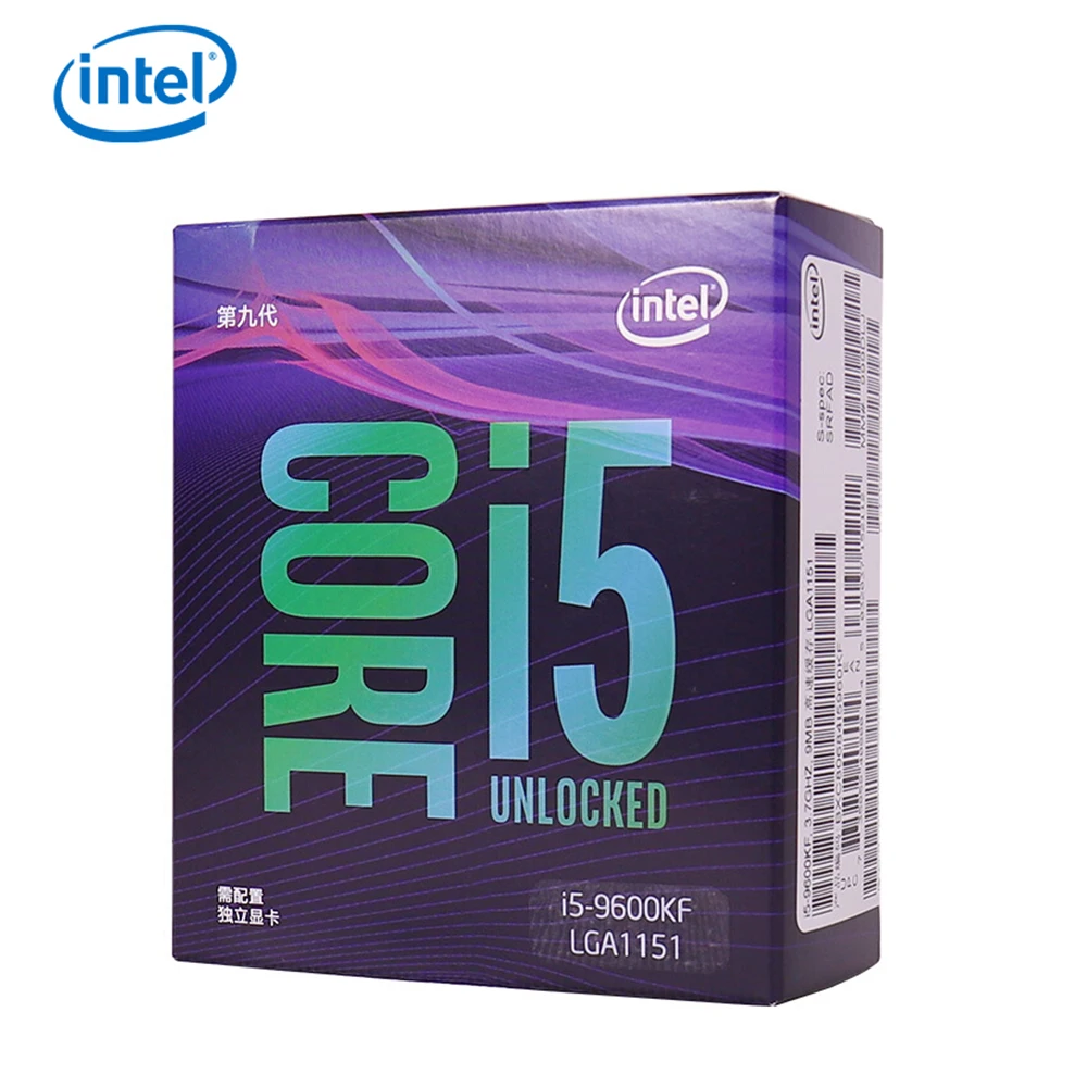 Процессор Intel Core i5 9600KF для настольных ПК 6 ядер до 4 ГГц турбо разблокирован без