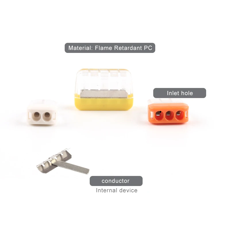 10/30/50/100PCS 2/3/5 Pin Fast Easy wire splicing Connector Terminal Block Compact Push-in Conductor Wiring AWG 20-14 - купить по