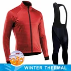 Зимняя одежда для велоспорта с длинным рукавом, трикотажная Мужская командная теплая куртка, одежда для горного велосипеда, Теплая Флисовая одежда для велоспорта