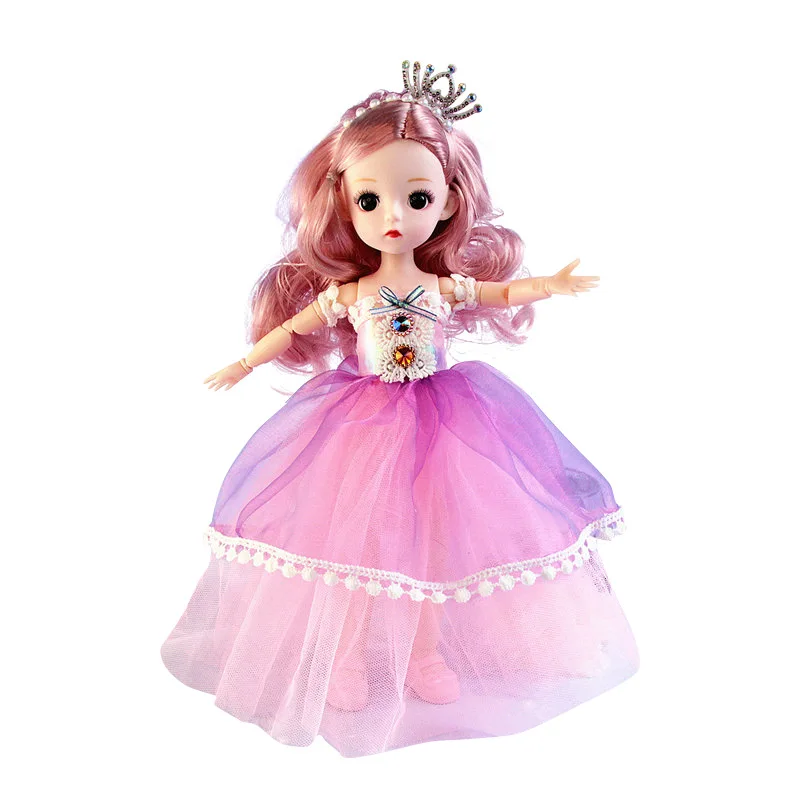

New 13 Movable Joints Cute 30cm BJD Doll 4D Big Eyes 1/6 Fashion Wedding Doll Set DIY Play House Dress Up Girl Toy Birthday Gift
