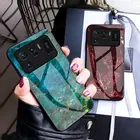 Чехол-накладка для Xiaomi Mi 11 Ultra, твердое стекло, мраморный принт, защита от царапин