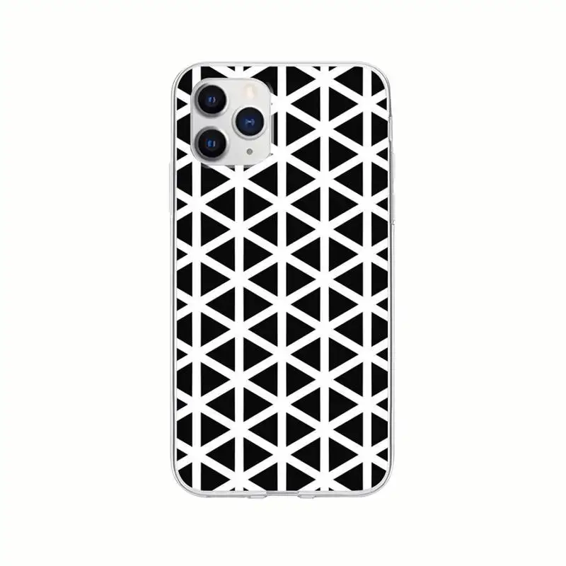 

Men Grid For Black And White Transparent Phone Case Clear Cover For Iphone 11 12 Pro Max 5s 6s 7 8 Plus X Xr Xs Max Se 2020