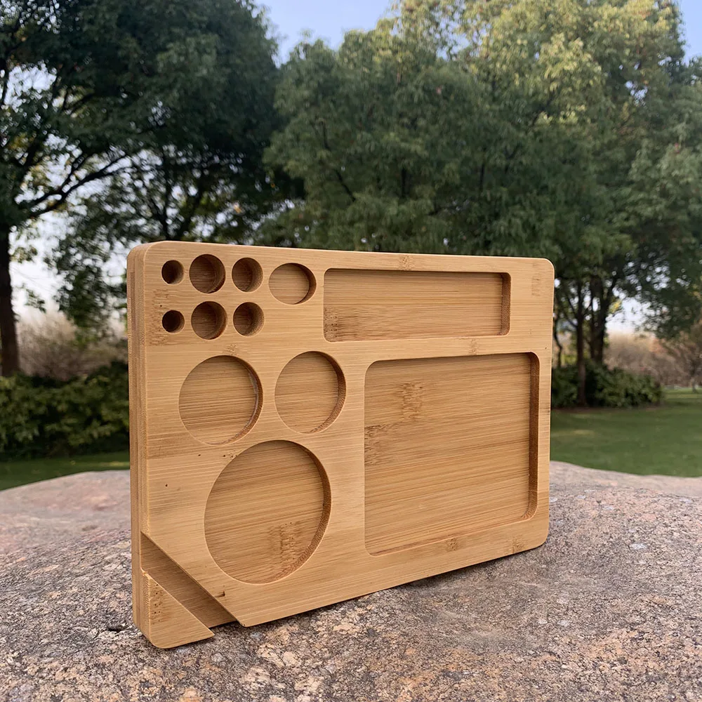 

HONEYPUFF Rolling Tray Big Natural Bamboo Rolling Tray,Rectangle Bamboo Smoking Rolling Board
