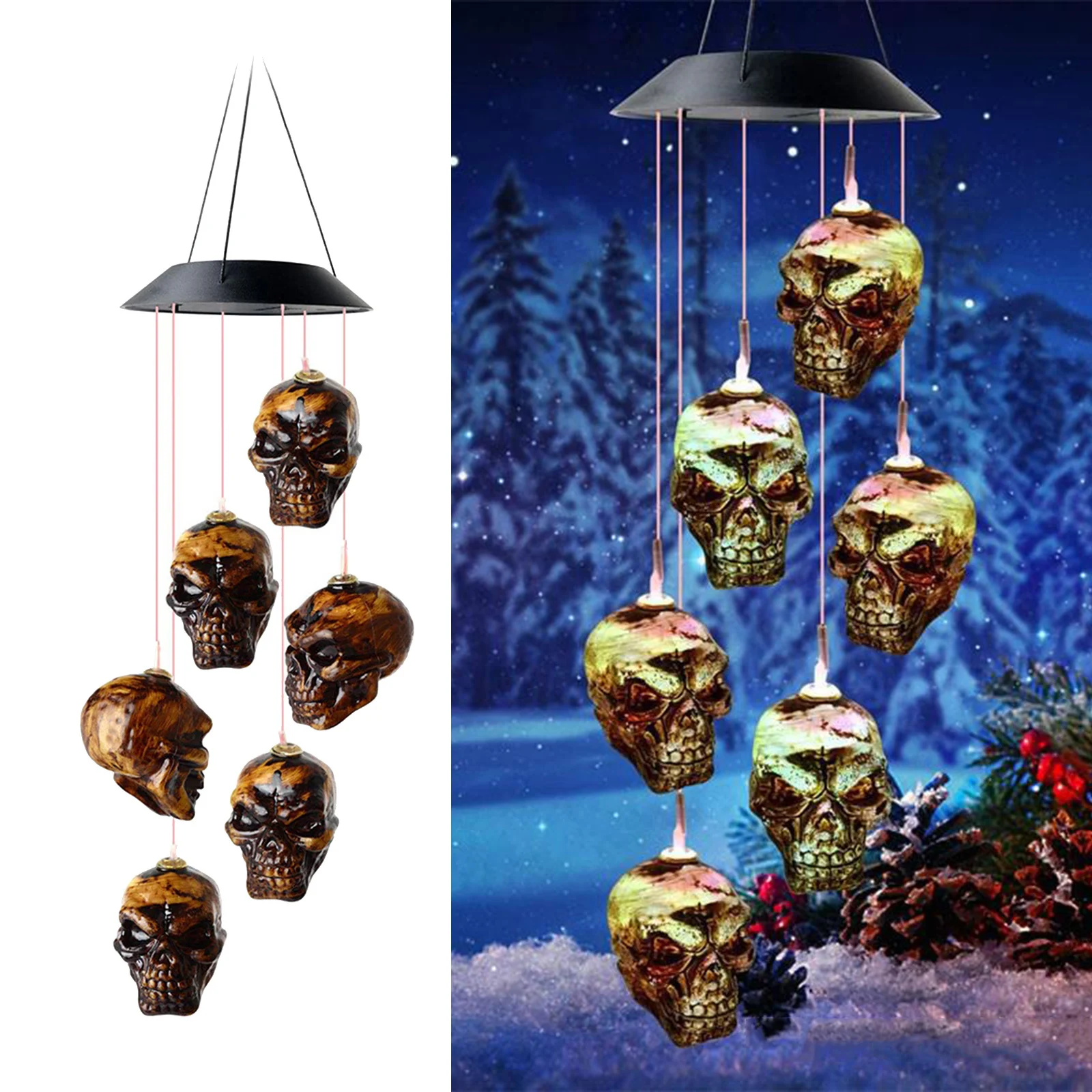 

Solar Powered LED Wind Chime Light Halloween Outdoor Garden Landscape Decor