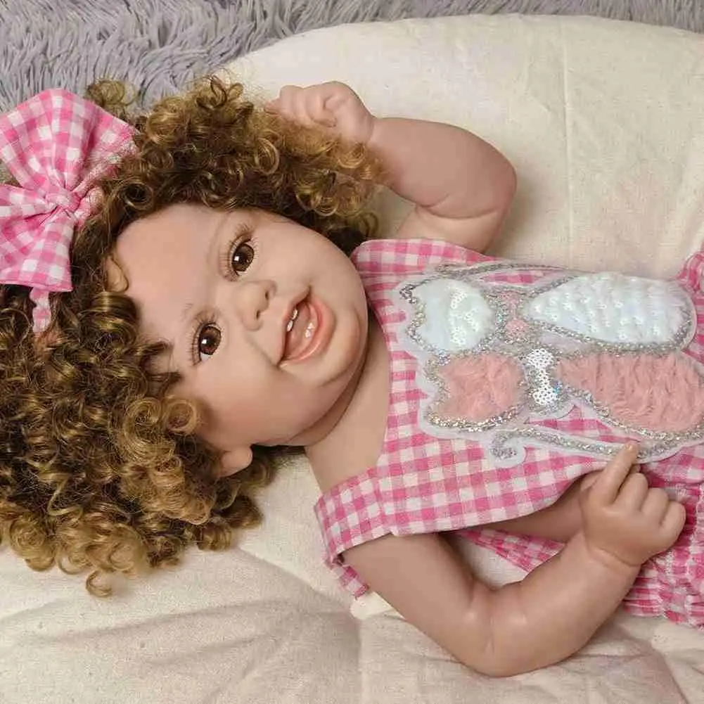 

Cute Smile Face 22 Inch Full Silicone Baby Toddler 55cm Gifts For Children Toys Newborn Birthday Dolls Q7T6