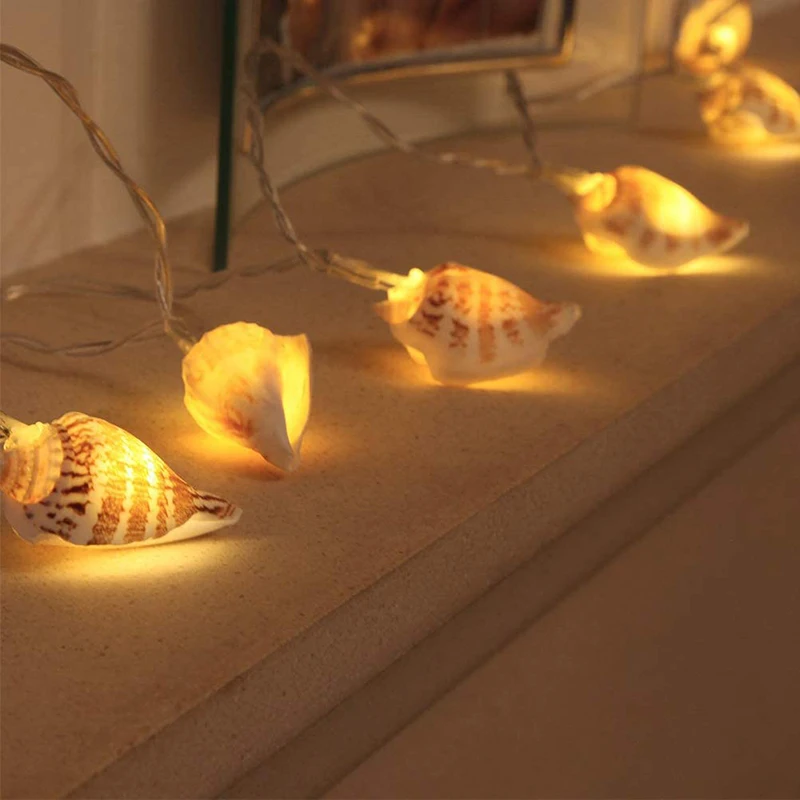 Fashion 1.2m 10 LED Conch String Lights Fairy Light Party Bedroom Room Decor Holiday Lanterns Christmas | Дом и сад