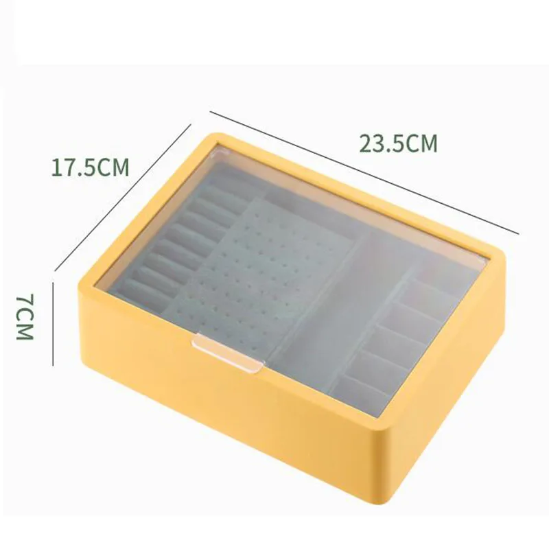 

Jewelry Storage Box Jewelry Organizer Tray Earrings Rings Jewelry Display Makeup Organizer Double Layer Velvet Portable with Lid