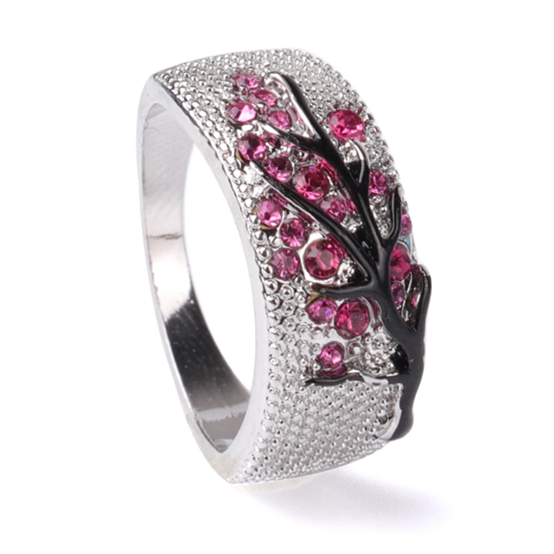 Классическое Винтажное кольцо с цветком сливы красного синего зеленого цвета