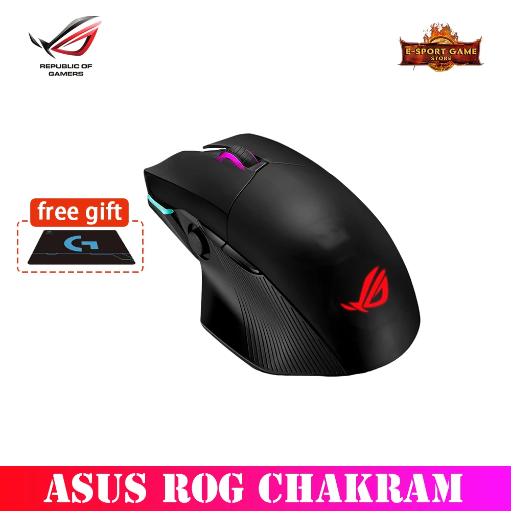 ROG шакрама игровая мышь с Qi Беспроводная зарядка программируемый джойстик тремя
