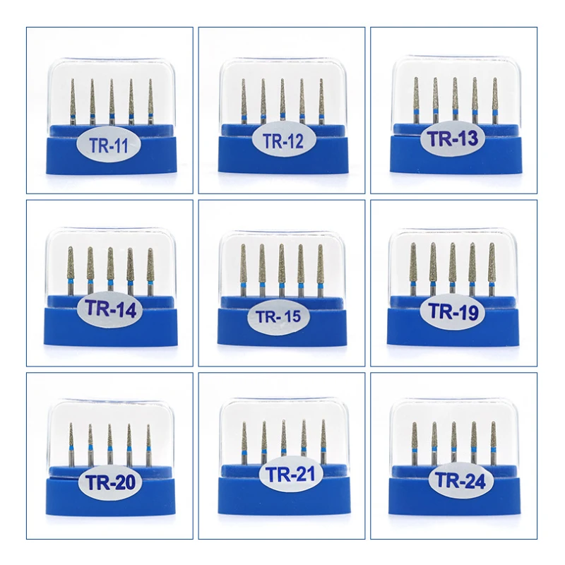 VVDental One Set Diamond FG высокоскоростные боры для полировки разглаживание серии TR
