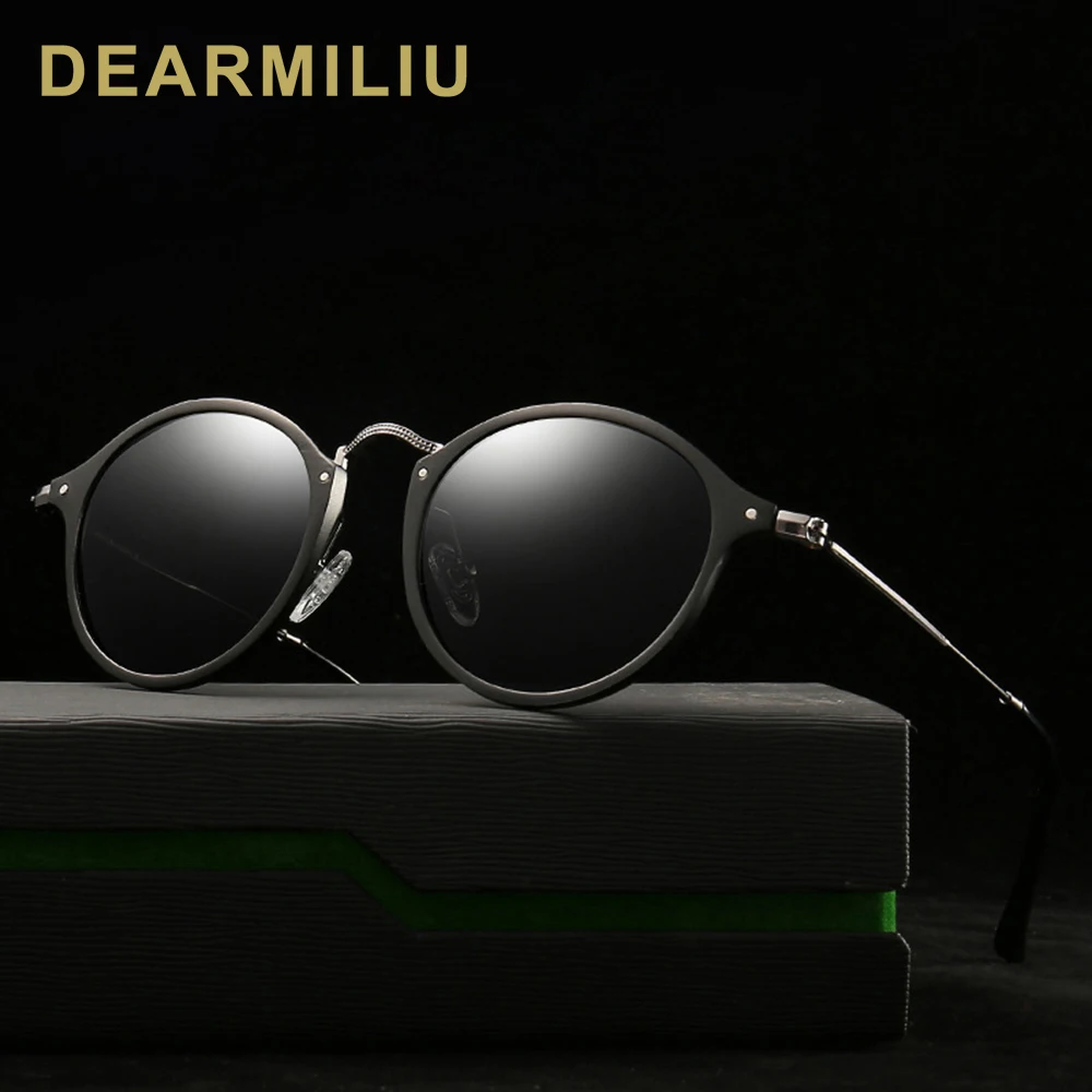 

Мужские солнцезащитные очки DEARMILIU, в алюминиево-магниевой оправе, поляризационные круглые солнцезащитные очки, аксессуары для женщин, линз...