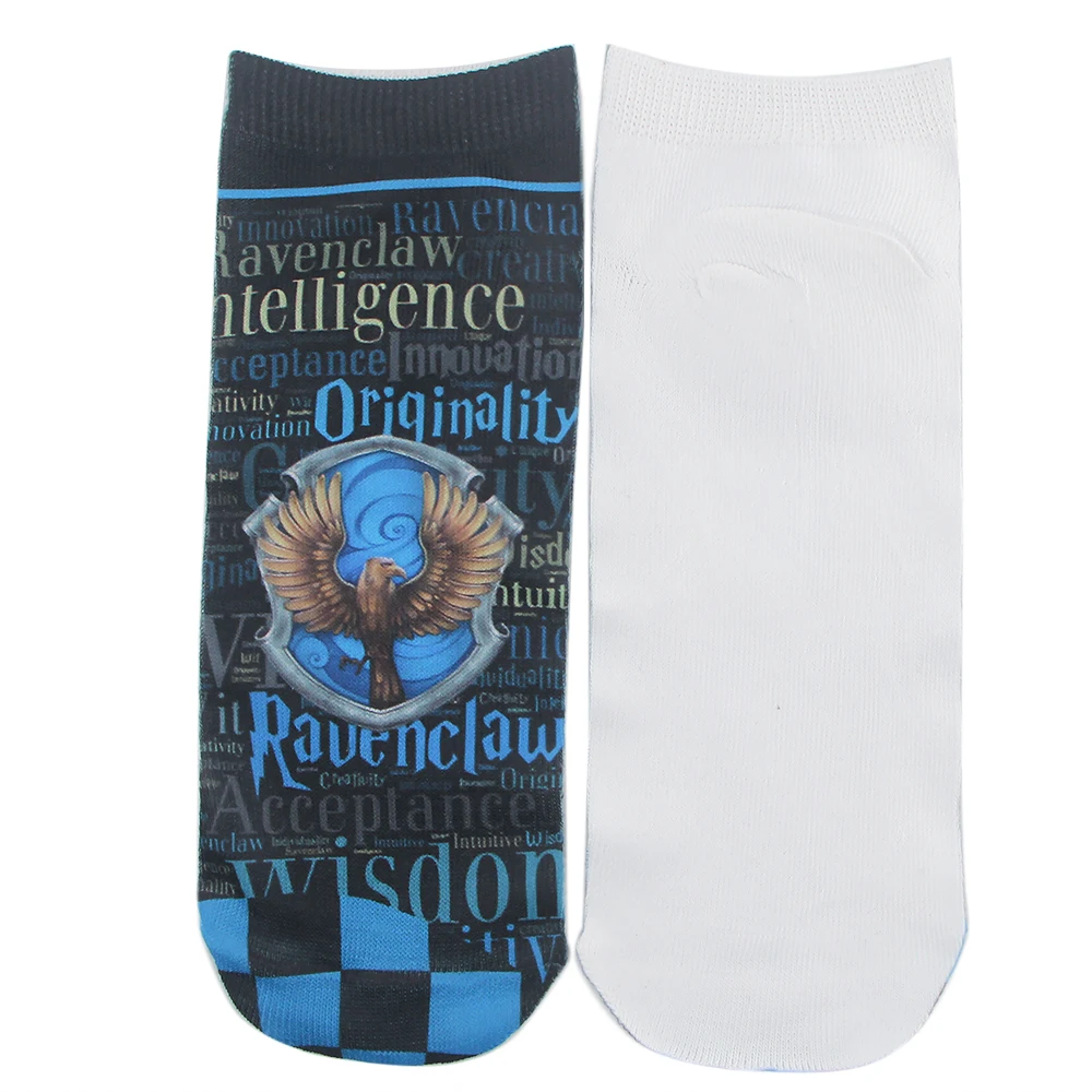 ZF2122 1pair Magical School Wizard Student Cotton Print Sock Lion Snake Fox Socks Fashion Cartoon Comfortable Unisex Sock