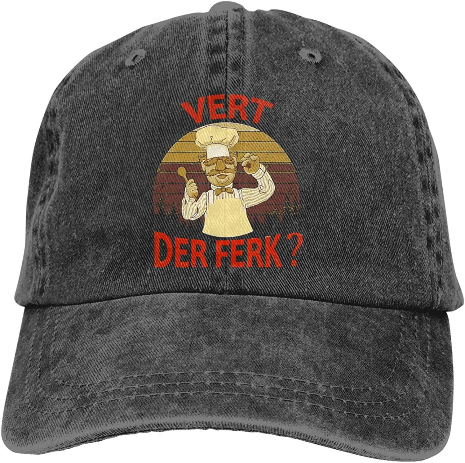 

Swedish Chef Vert Der Ferk Unisex Fashion Outdoor Baseball Cap Cowboy Cap Adjustable Sandwich Hat Casquette