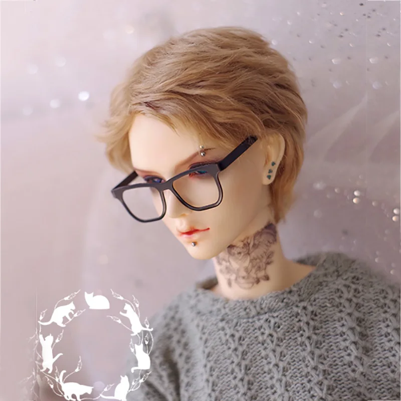Bybrana 1/3 1/4 BJD парики мохеровые молочно чайные коричневые короткие волосы для