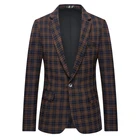 Высококачественный мужской костюм, куртка, осень 2021, классический мужской Клетчатый костюм, куртка, Повседневная Деловая брендовая одежда, мужской Тонкий Блейзер для мужчин