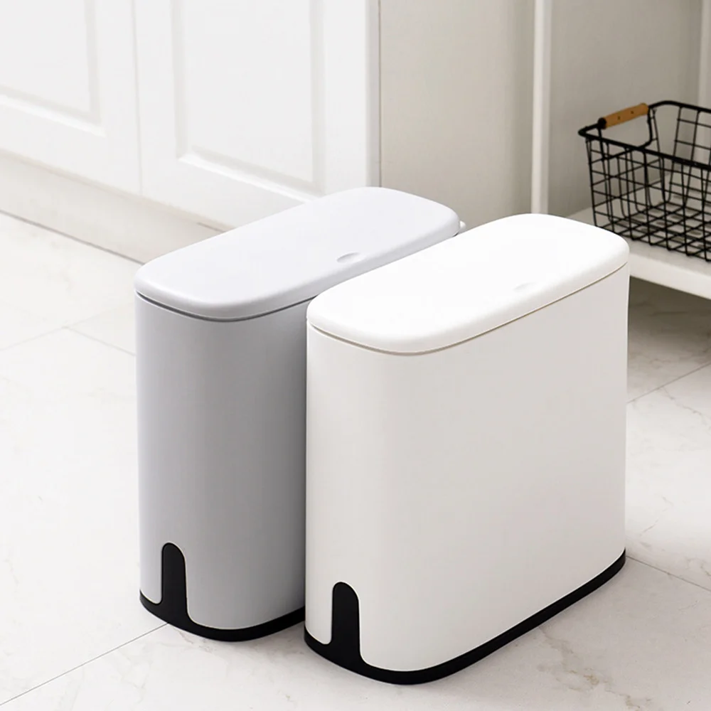 Creative Press Garbage Can Plastic Trash Bathroom Waste Bin Toilet Dustbin Bucket Bag Holder | Дом и сад