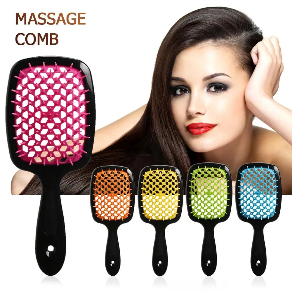 1Pcs Pro Hair Massage Comb Salon Hair Care Styling Tool Anti Tangle Anti-static Hairbrush Head Massager Comb