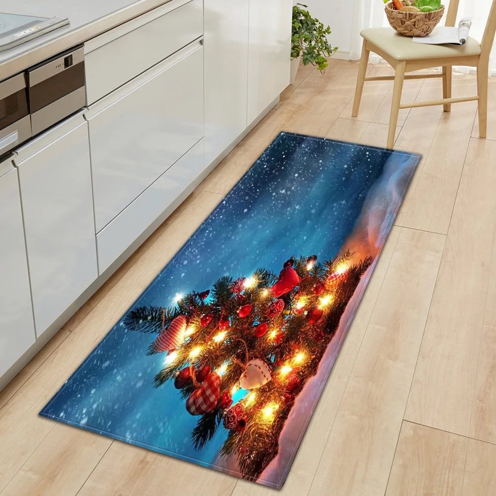 

Christmas Bedroom Home Floor Decoration Living Room Carpet Hallway Bathroom Anti-slip Rug Kitchen Mat Rectangle Entrance Doormat