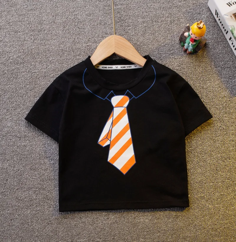 

Summer Child Short Sleeves Clothes Kids Boys Tie Print T-shirts+letter Print Shorts Set Infant Cotton Tracksuit Girls Clothing