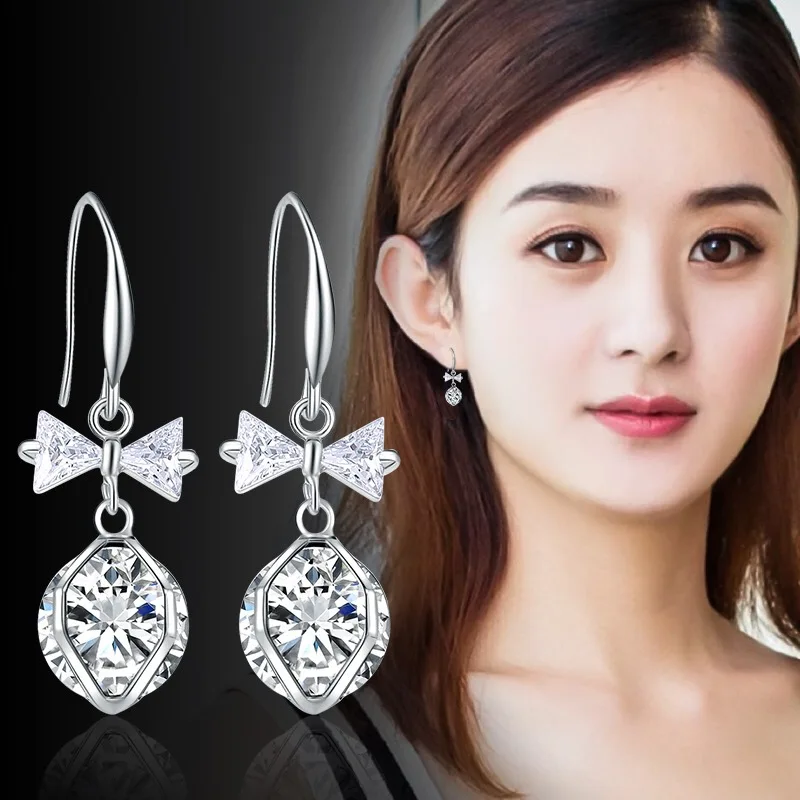 

CE2123 New crystal earrings Long Fashion Earrings simple Earrings