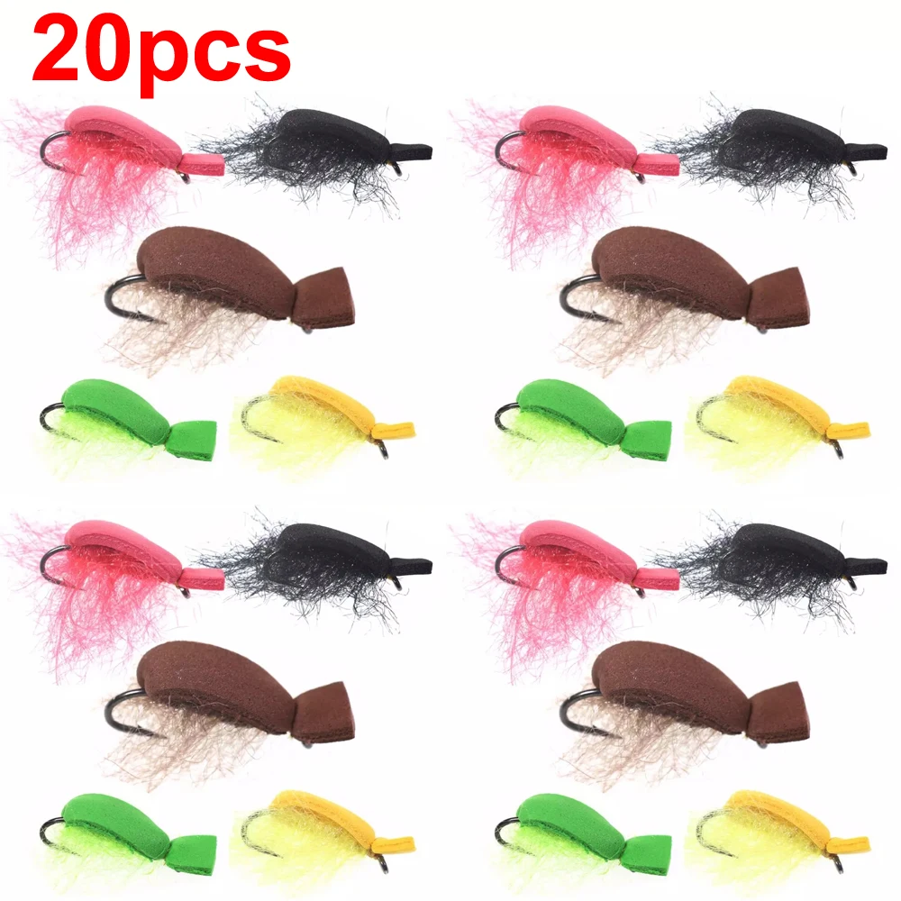 20 шт. плавающая пена жук муха сухая рыба форель мухи искусственные насекомые