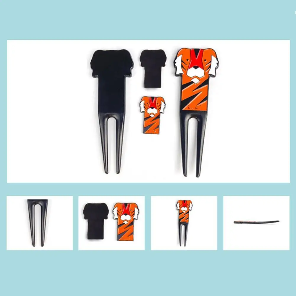 

Golf Green Fork Durable Anti-scratch Zinc Alloy Cartoon Tiger For Golf Pattern Pitch Golf Sports Repairer Tool R8Z6