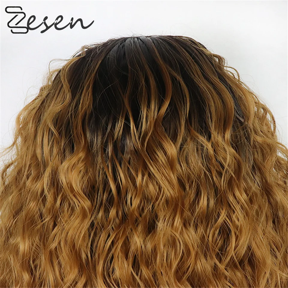 ZESEN 1bt/30 кудрявые кружевные передние парики для черных женщин