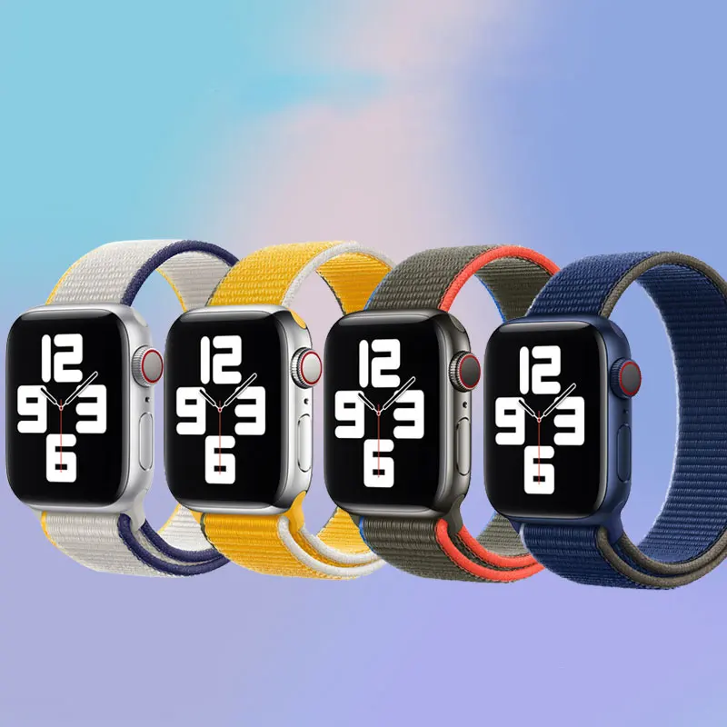 

Sport Loop strap for Apple Watch band 44mm 40mm bracelet Series 6 SE 3 4 5 Nylon Belt iWatch band 38mm 42mm apple watch strap